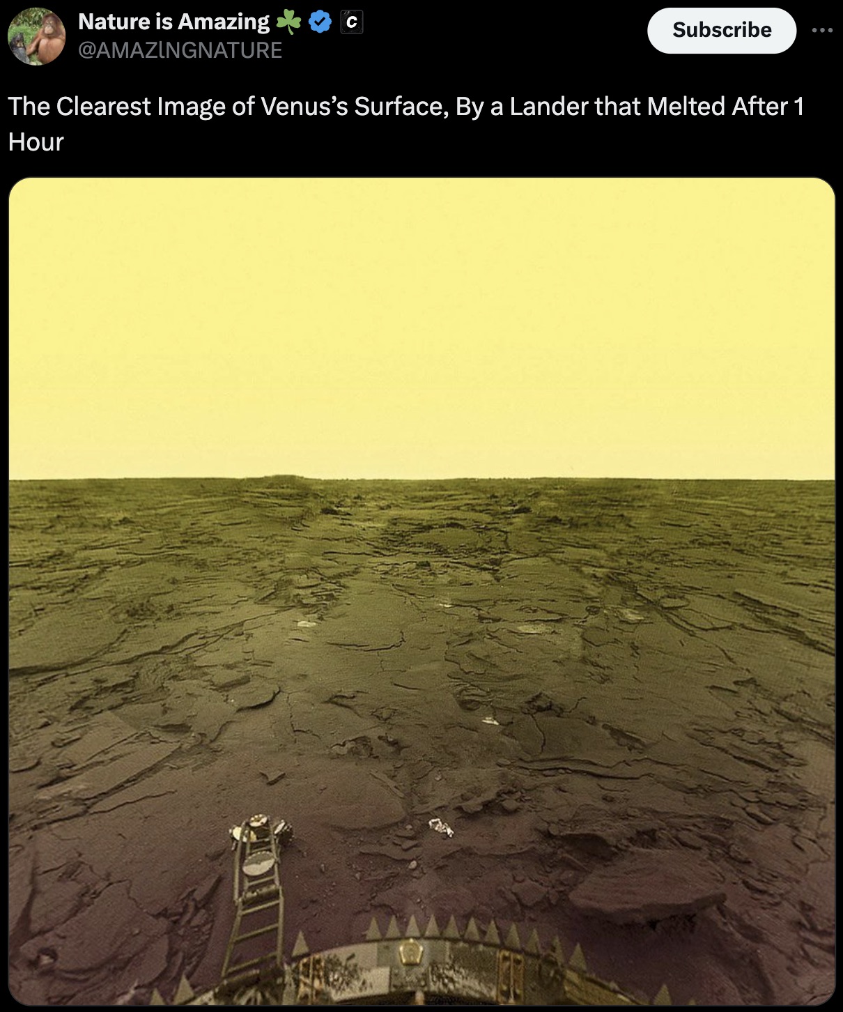 screenshot - Nature is Amazing Subscribe The Clearest Image of Venus's Surface, By a Lander that Melted After 1 Hour